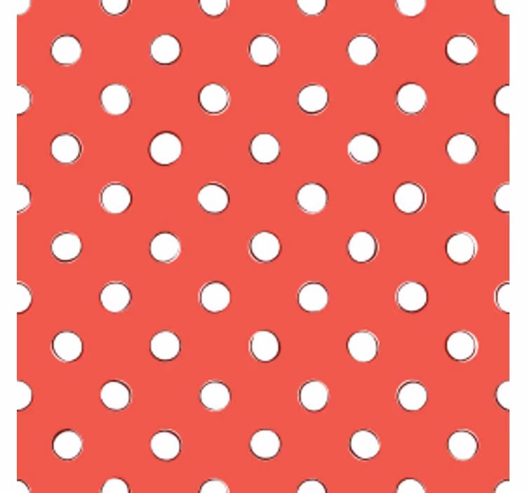 Tapete za zid berba bijeli retro točkice crvena pozadina - TenStickers