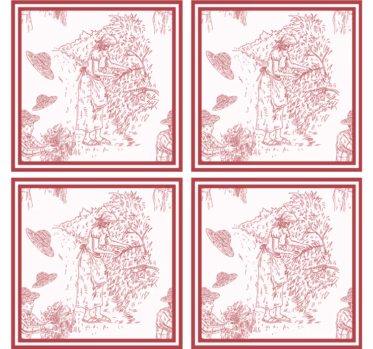 Tapete za zid berba ilustracija rustikalne scene - TenStickers