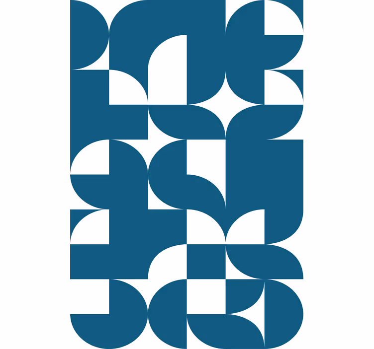 Tapete za zid geometrijski plavi kružni uzorak - TenStickers