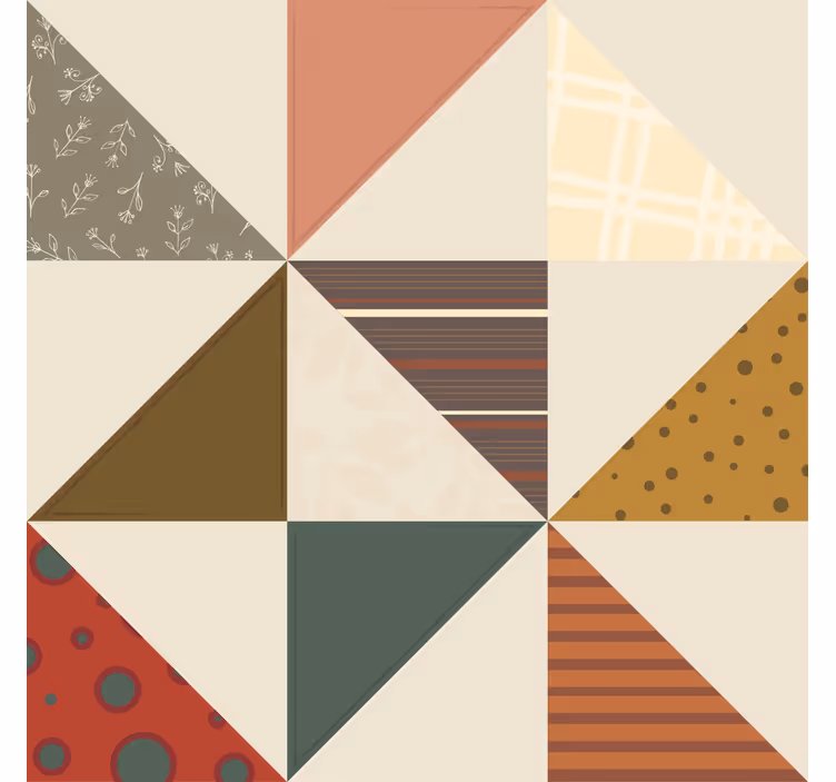 Tapete za zid berba s geometrijskim trokutastim uzorkom - TenStickers