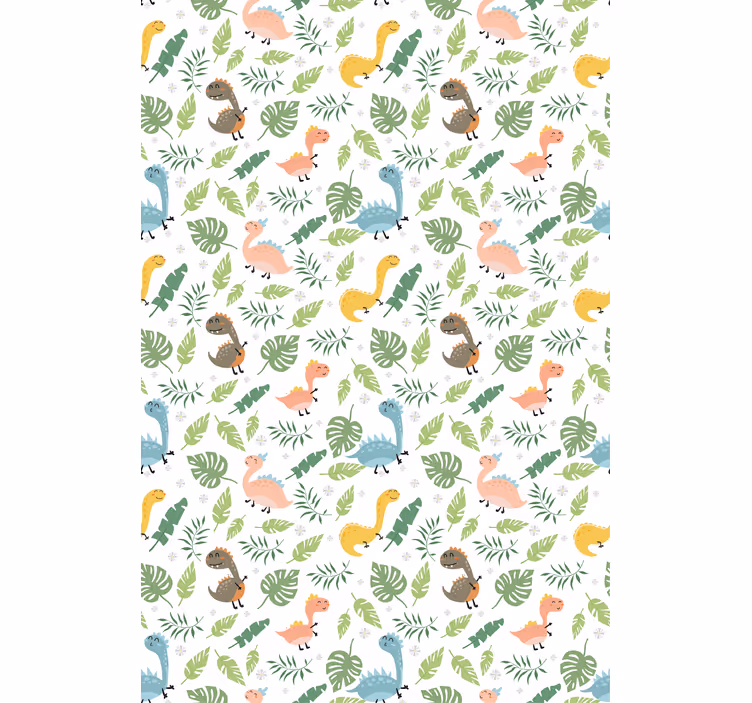 Tapete za zid dinosaura u pastelnom šumskom uzorku - TenStickers