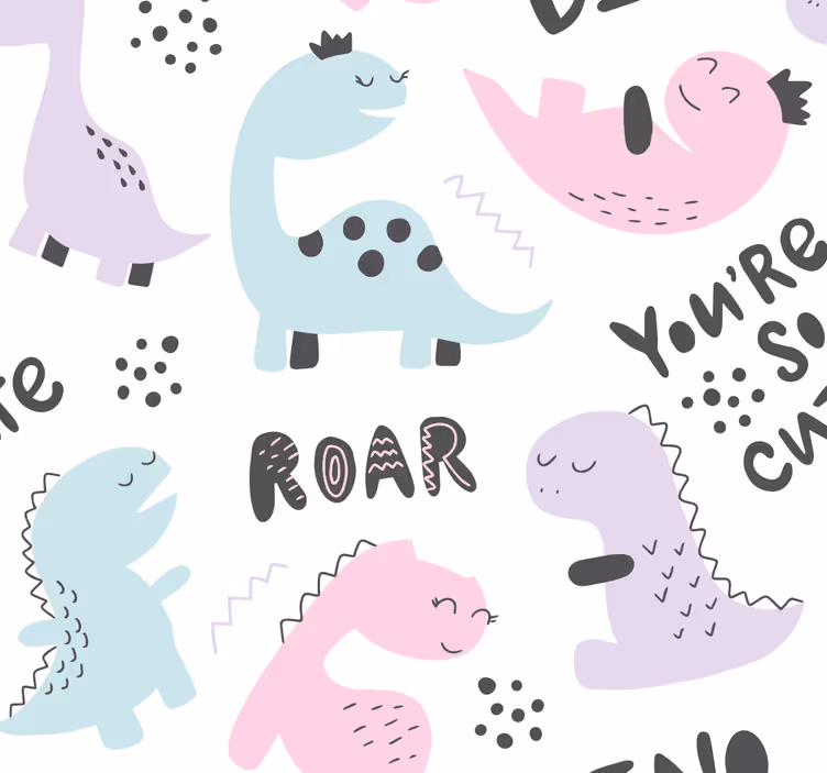 Tapete za zid dinosaura princess dino - TenStickers