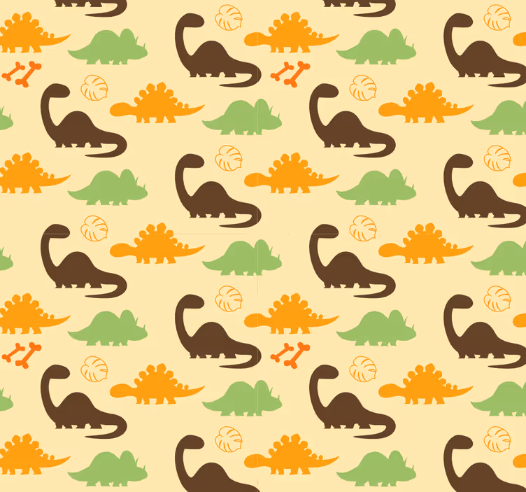 Tapete za zid dinosaura na bež pozadini - TenStickers