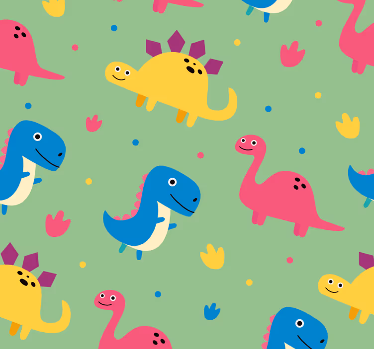 Tapete za zid dinosaura u šarenom stilu - TenStickers
