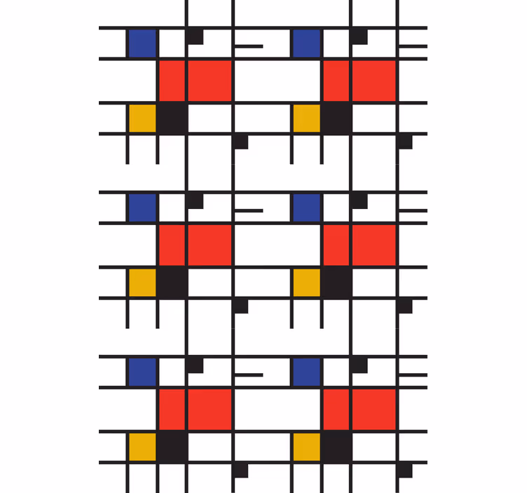 Moderne tapete za dnevni boravak u mondrian stilu - TenStickers