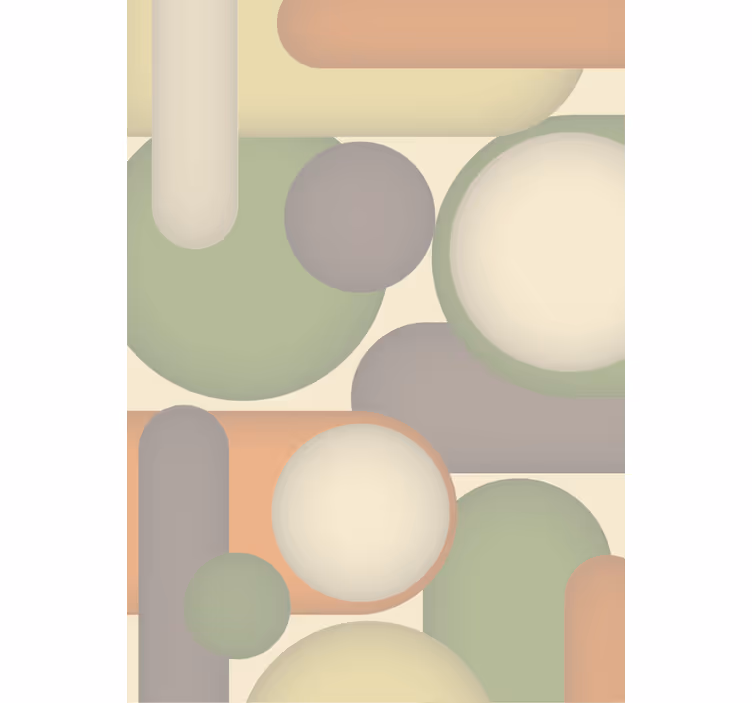 Moderne tapete za dnevni boravak s geometrijskim krugovima - TenStickers