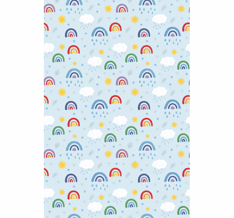Zidne tapete za dječju sobu plavi dušici i oblaci - TenStickers