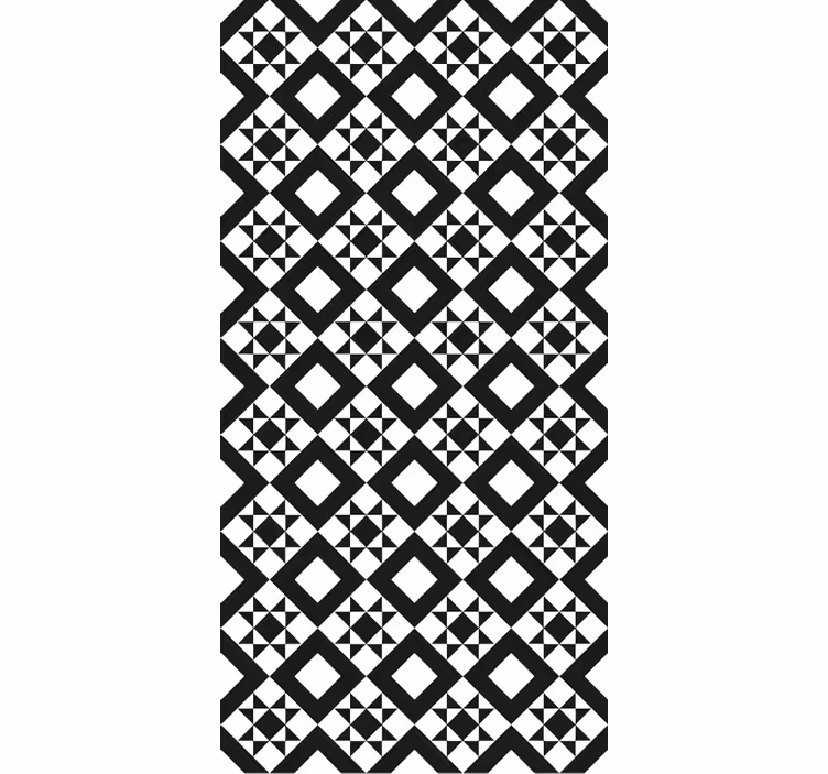 Tapete za kuhinju crno-bijele geometrijske pločice - TenStickers