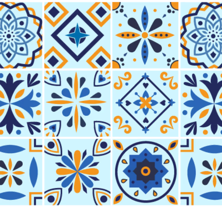 Tapete za kuhinju s tradicionalnim uzorkom pločica - TenStickers