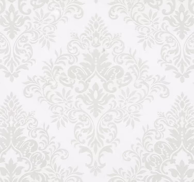 Tapete za dnevni boravak klasični bijeli damask - TenStickers