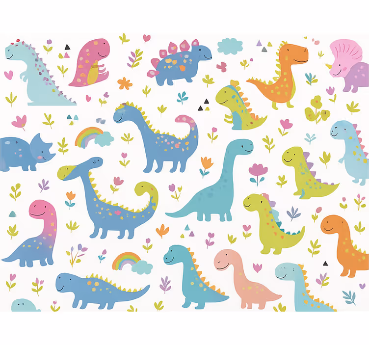 Zidne tapete za dječju sobu veseli dinosaurusi - TenStickers