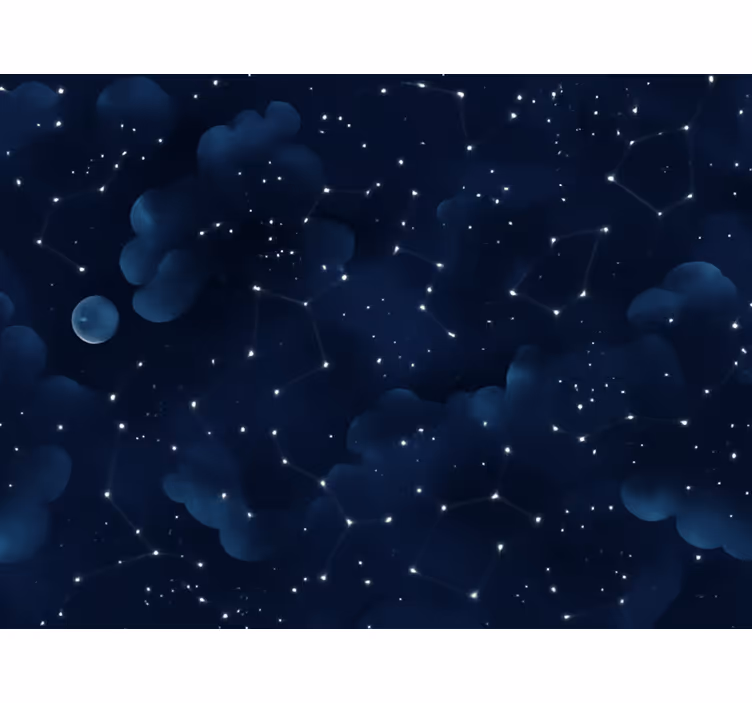 Zidne tapete za spavaću sobu plavi nebo sa zvijezdama - TenStickers