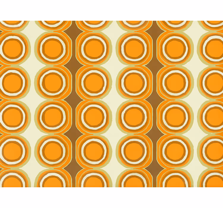 Tapete za dnevni boravak s retro narančastim krugovima - TenStickers