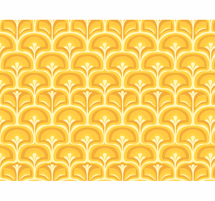 Tapete za dnevni boravak retro žute figure iz 70-ih - TenStickers