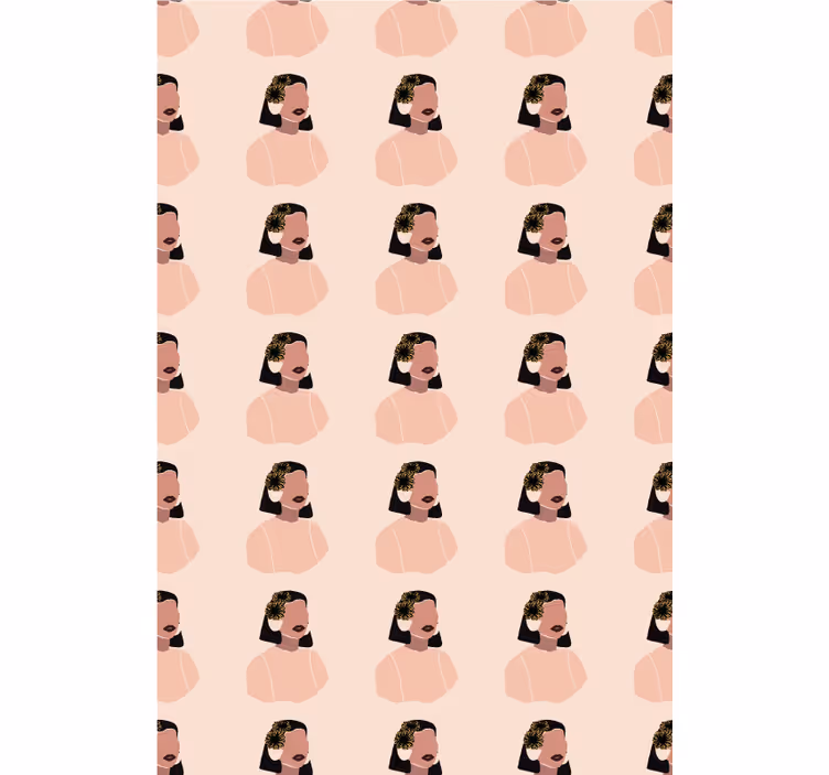 Tapete za zid cvijeće lijepa žena s licem suncokreta - TenStickers