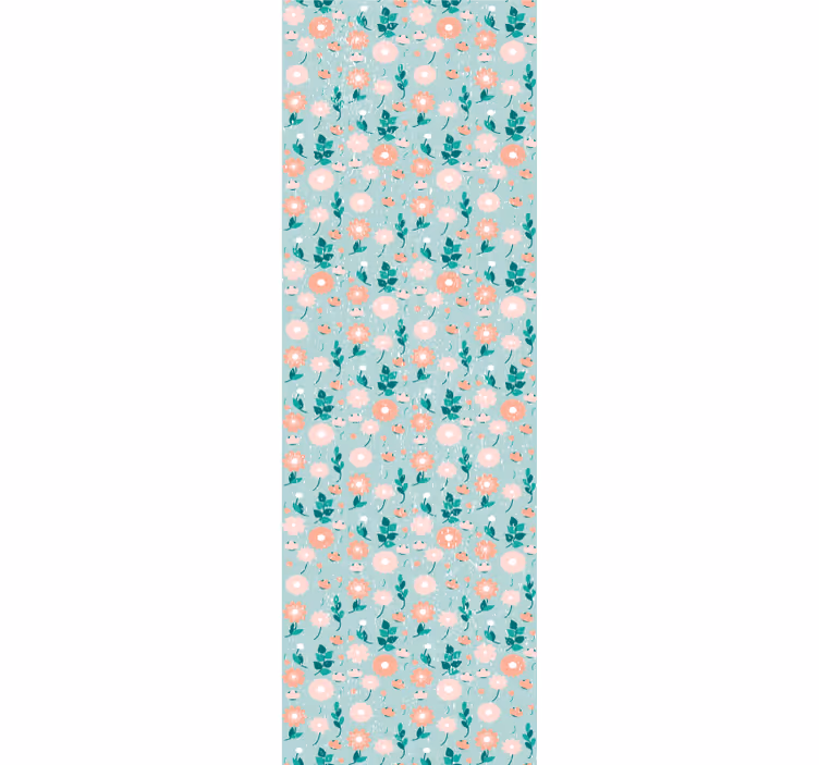 Tapete za spavaću sobu plave cvjetne shabby chic - TenStickers