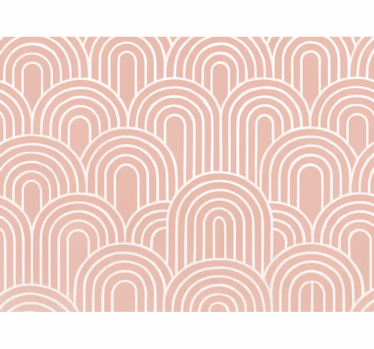 Geometrijske tapete u prigušenoj ružičastoj retro lukovi - TenStickers