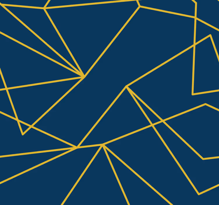 Tapete plava s geometrijskim zlatnim linijama - TenStickers