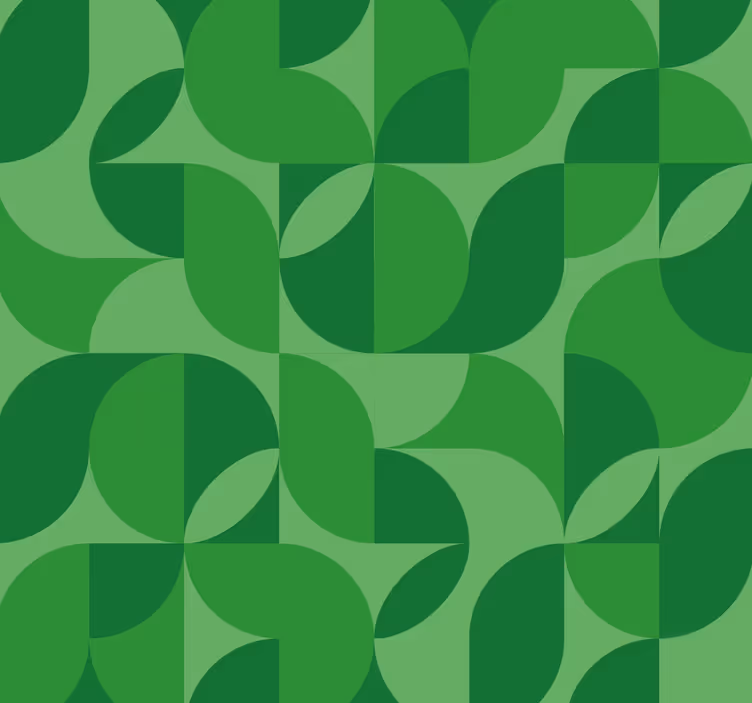 Zelene tapete u retro geometrijskom stilu - TenStickers