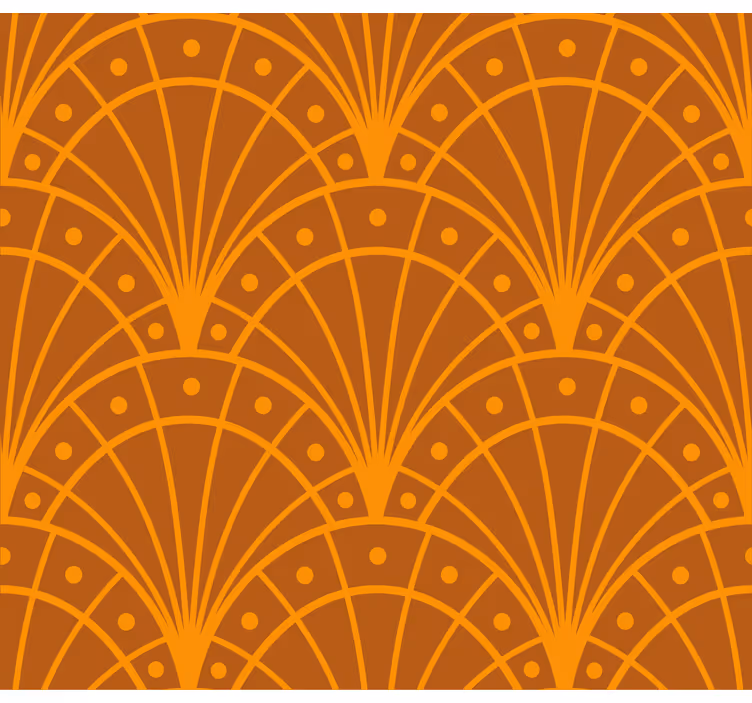 Tapete od terakote elegantna narančasta art deco - TenStickers