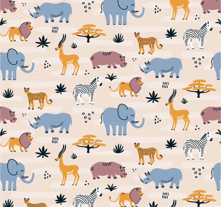 Tapete sa životinjama safari životinjski ansambl - TenStickers
