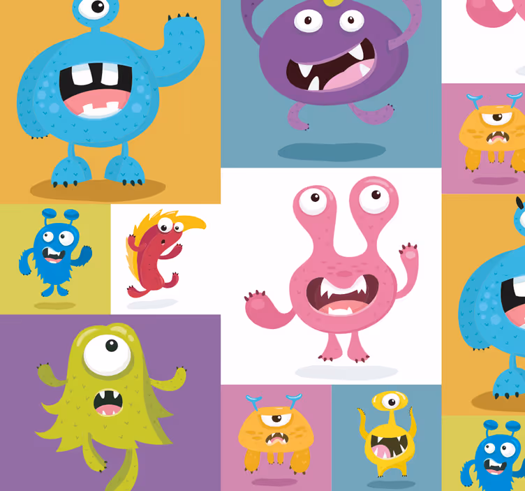 Prijateljske pozadine čudovišta djeca - TenStickers