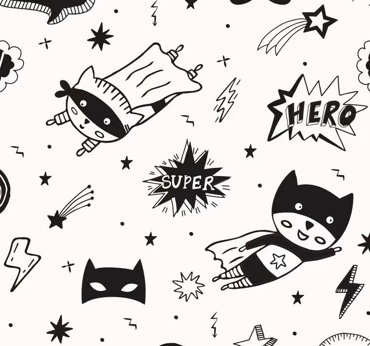 Onomatopeja komična tekstura tapeta za spavaću sobu - TenStickers