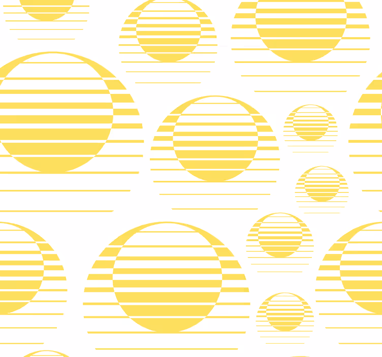 Pozadina retro sunce crta žute krugove - TenStickers