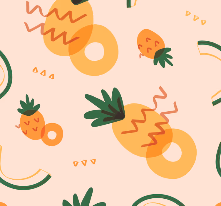 žuti i zeleni ananas berba - TenStickers