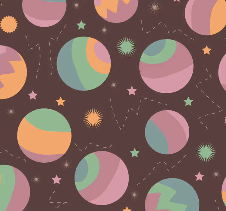 Zidne tapete za dječju sobu kozmički polka uzorak - TenStickers