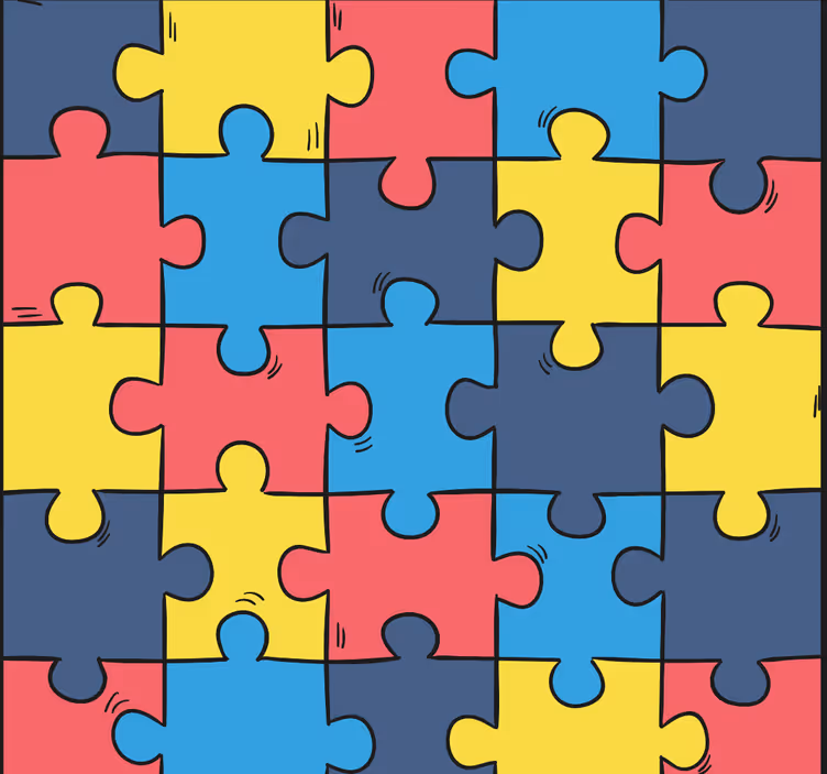 Tapete za zid Geometrijski uzorak slagalice - TenStickers