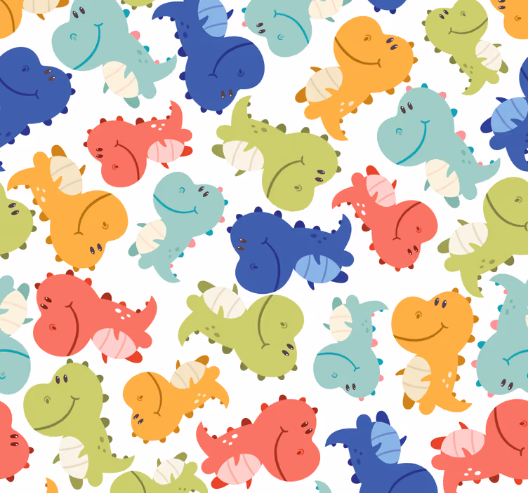 Tapete za zid Dinosaura veseli uzorak dinosaura - TenStickers