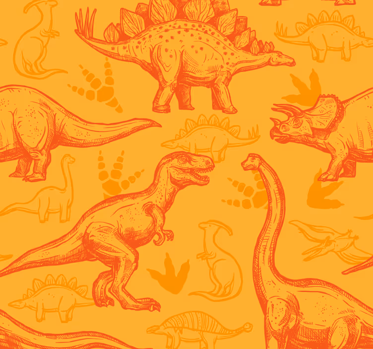Tapete za zid Dinosaura crtani film s dinosaurima - TenStickers