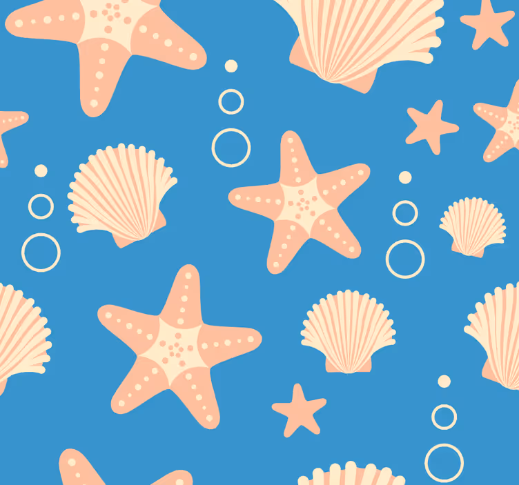 Pozadina riba i školjke oceanski morski život - TenStickers