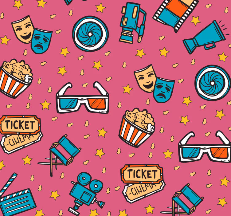 Filmska noć - djevojka dječja pozadina - TenStickers
