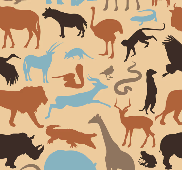 Silueta safari životinje pozadina - TenStickers