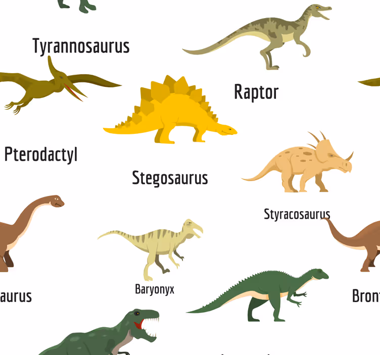 Realistični dinosauri s imenima dječja pozadina - TenStickers