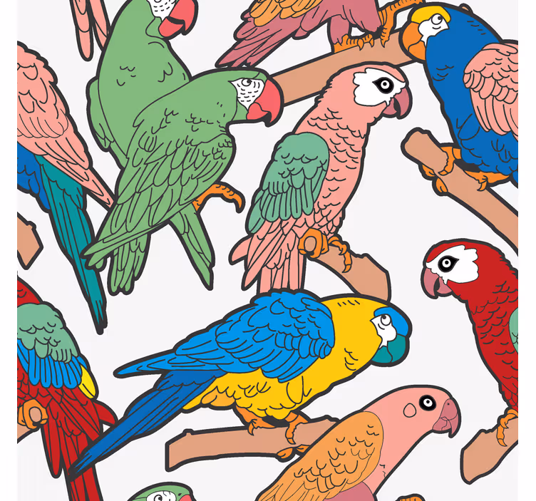 Tapete za zid Papige papagajski ansambl - TenStickers