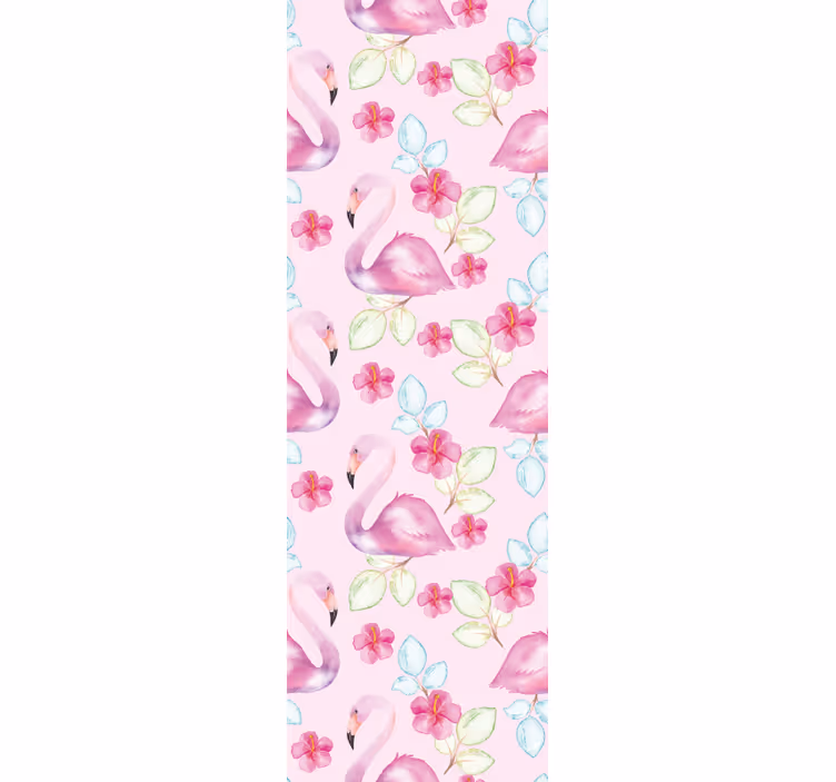 Tapete za zid  životinjske cvjetni flamingosi - TenStickers