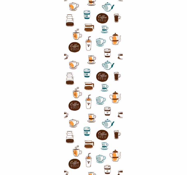 Tapete za kuhinju ilustracija motiva kave - TenStickers