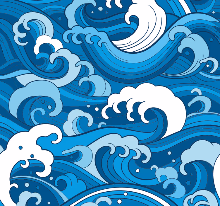 Tapete plava uzorak oceanske valove - TenStickers