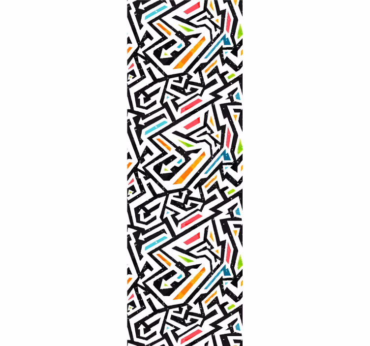 Pozadina tinejdžerke spavaće sobe geometrijski kaos - TenStickers