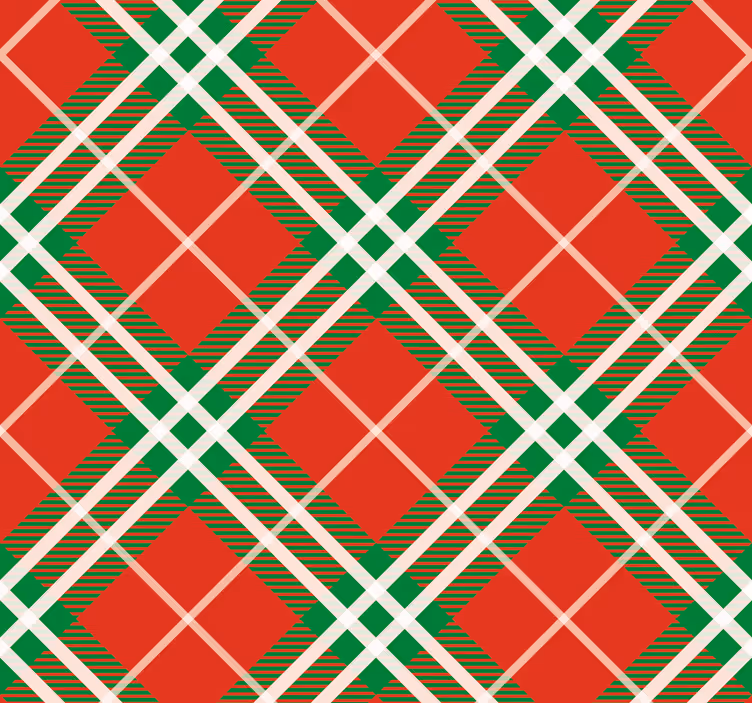 Crvene i zelene škotske tartan klasične tapete - TenStickers