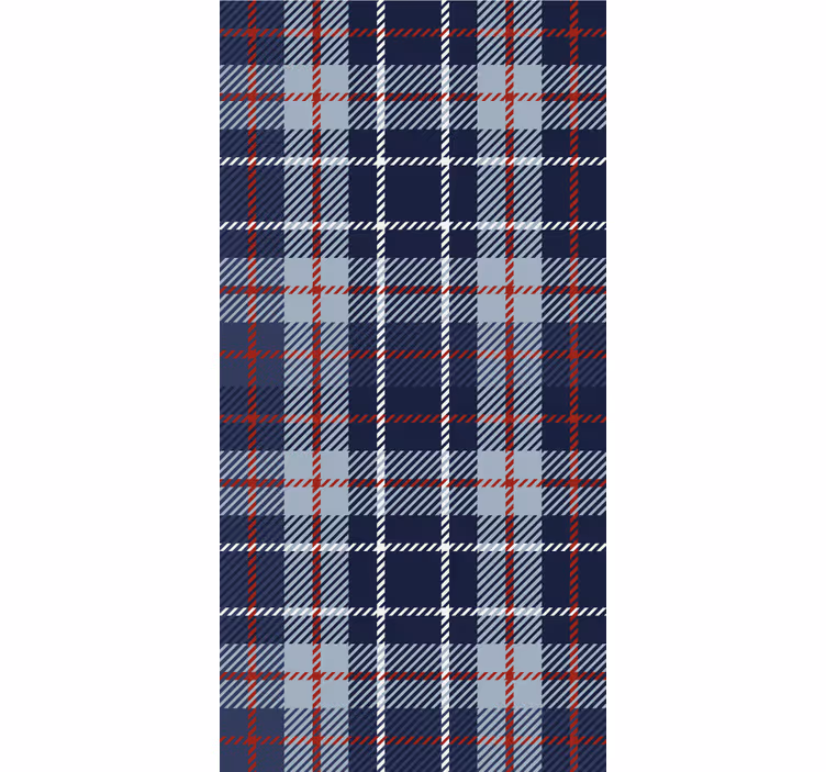 Plava i crvena tartan klasična tapeta - TenStickers