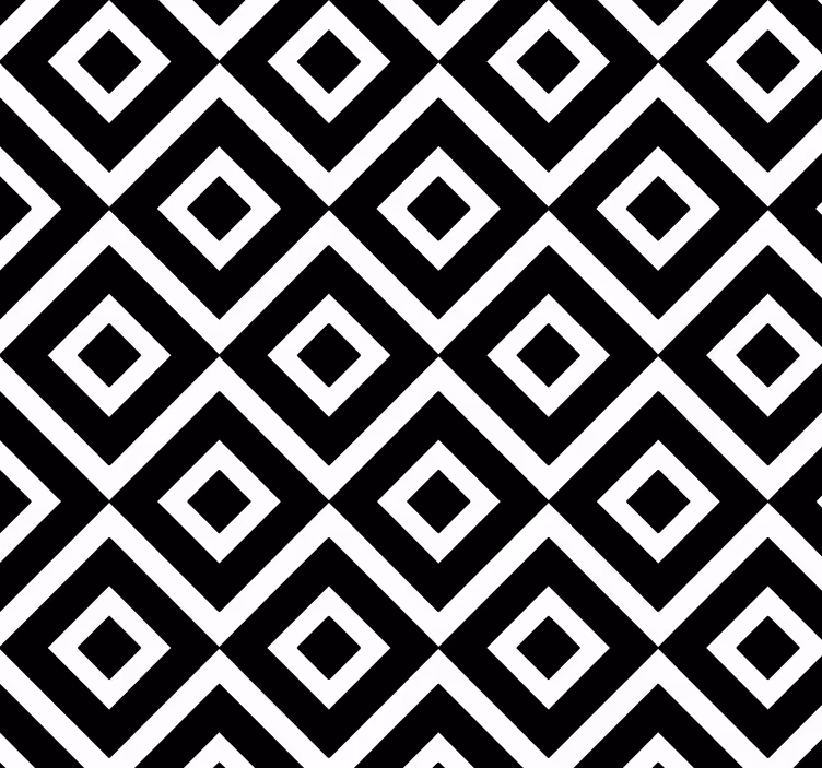 Crno-bijele geometrijske četvrtaste tapete - TenStickers