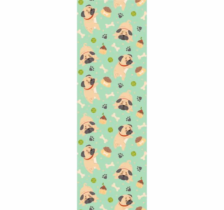 Tapete za zid pas pug pattern play - TenStickers