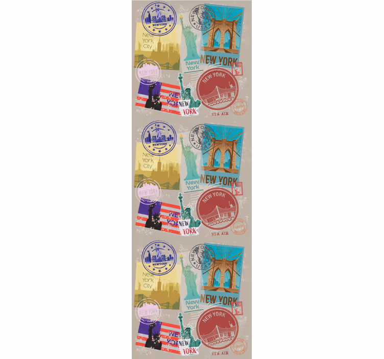 New york tapeta poštanske marke new yorka - TenStickers
