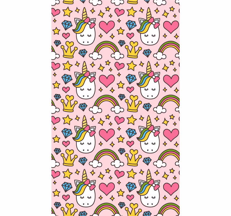 Zidne tapete za dječju sobu hirovita fantazija jednoroga - TenStickers