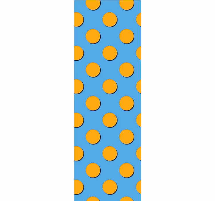 Tapete za zid točkice narančaste točke na plavoj pozadini - TenStickers