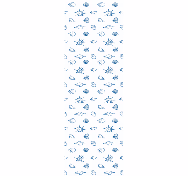 Plava školjka bijela pozadina - TenStickers